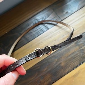 Skinny Brown Leather (Crocodile Style) Belt